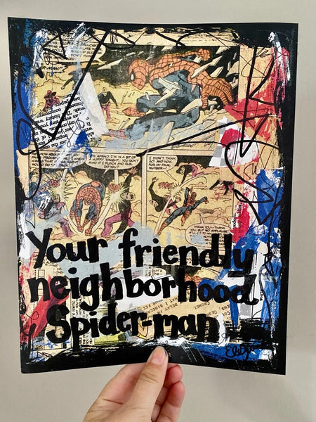 SPIDER-MAN "Your friendly neighborhood Spider-man" Comic Book - CANVAS