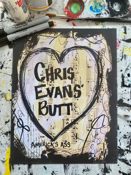 CHRIS EVANS "Heart Chris Evans Butt" - CANVAS