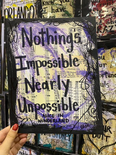 ALICE IN WONDERLAND "Nothing's impossible" - ART PRINT