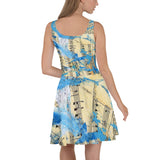 Lexicon Blue Sheet Music Book Pages Skater Dress