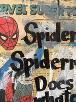 SPIDER-MAN "Spiderman, Spiderman. Does whatever a spider can" - Comic Book ART PRINT