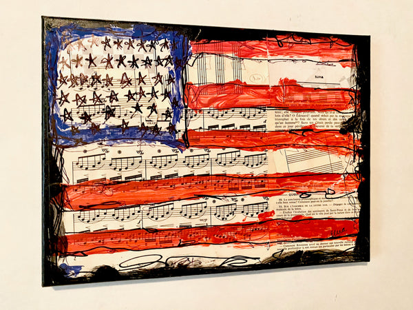 Fourth of July "American flag" - CANVAS