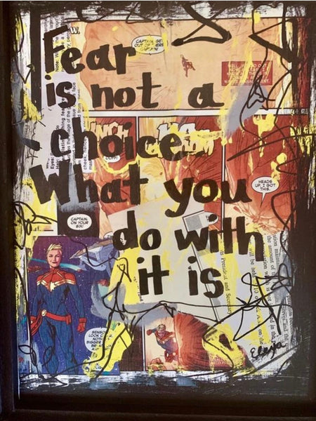 CAPTAIN MARVEL "Fear is not a choice, what you do with it is" - Comic Book CANVAS