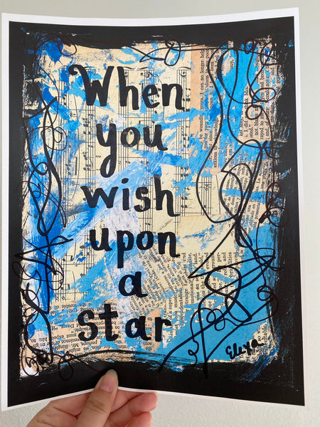 PINOCCHIO "When you wish upon a star" - ART PRINT