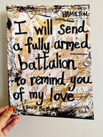 HAMILTON "I will send a fully armed battalion to remind you of my love" - CANVAS