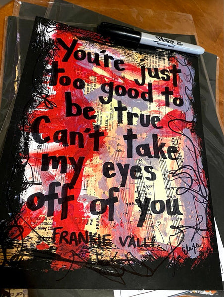 FRANKIE VALLI "You're just too good to be true, can't take my eyes off of you red" - ART