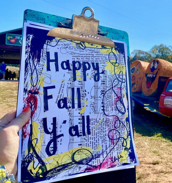 FALL SEASONAL "Happy fall y'all!" - CANVAS