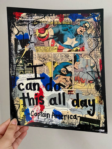 CAPTAIN AMERICA "I can do this all day" - Comic Book ART PRINT