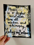 LUDWIG VAN BEETHOVEN "Music is a higher revelation than all wisdom and philosophy" - ART PRINT
