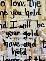 MUMFORD AND SONS "So love the one you hold and I will be your gold" - CANVAS