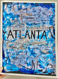 ATLANTA MAP "Atlanta blue" - ART