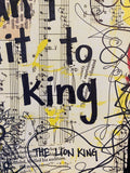 THE LION KING "I just can't wait to be king" - CANVAS