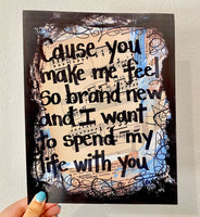 MARVIN GAYE "Cause you make me feel so brand new and I want to spend my life with you" - CANVAS