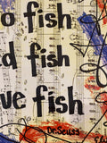 DR. SEUSS "One fish two fish red fish blue fish" - CANVAS