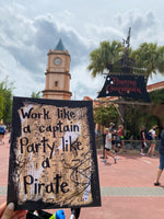PIRATES OF THE CARIBBEAN "Work like a captain party like a pirate" - CANVAS