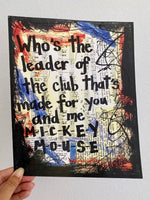 MICKEY MOUSE CLUB "Who's the leader of the club that's made for you and me" - CANVAS