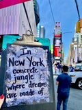 ALICIA KEYS JAY Z "In New York concrete jungle where dreams are made of" - ART PRINT