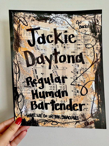 WHAT WE DO IN THE SHADOWS "Jackie Daytona Regular Human Bartender" - CANVAS