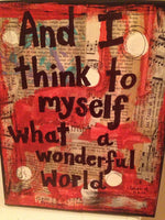 LOUIS ARMSTRONG "And I think to myself, what a wonderful world" - CANVAS