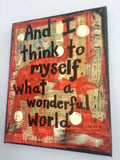 LOUIS ARMSTRONG "And I think to myself, what a wonderful world" - CANVAS