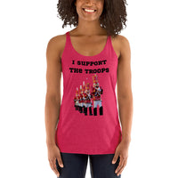 Disney toy soldier I support the troops shirt winter holiday ladies clothing Women's Racerback Tank